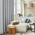 Cortina 100% Blackout 2Paños 140x220 Textura Lino Doble Faz Variante Color Gris Claro