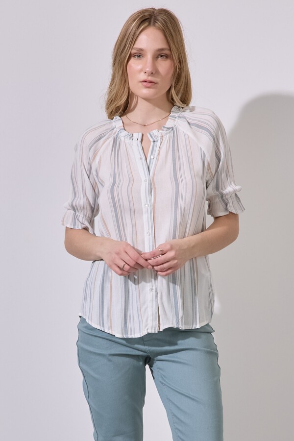 Blusa Lineas Botones BLANCO/MULTI