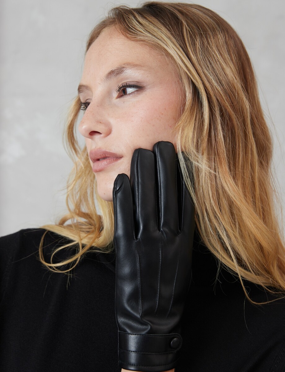 Guantes Eco Cuero - Negro 