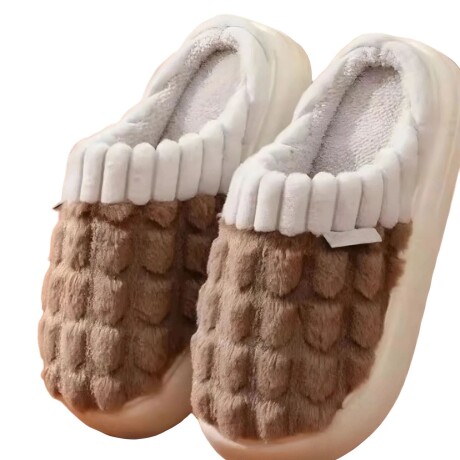 Pantufla de Felpa Super Abrigadas Antideslizante Unisex Marrón