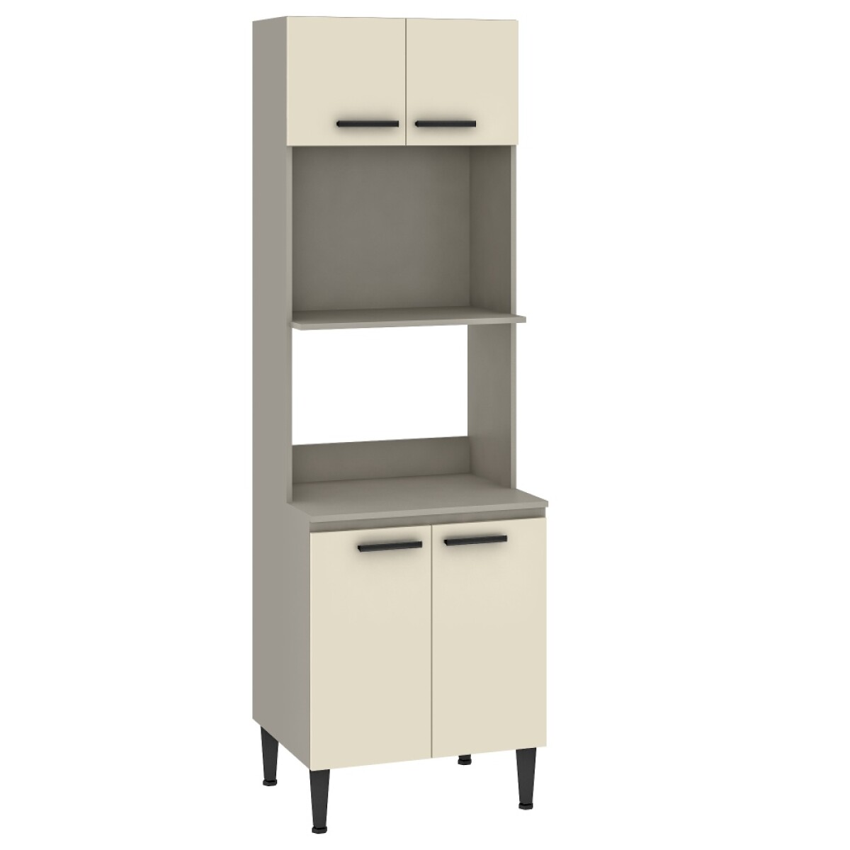 Mueble Multiusos Alacena Cocina 2 Estantes Microondas 4 puertas Múltiples Ambientes Línea Montreal - Champagne 