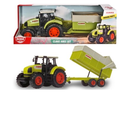 Dickie Tractor de rueda libre con volqueta, piezas móviles, 001