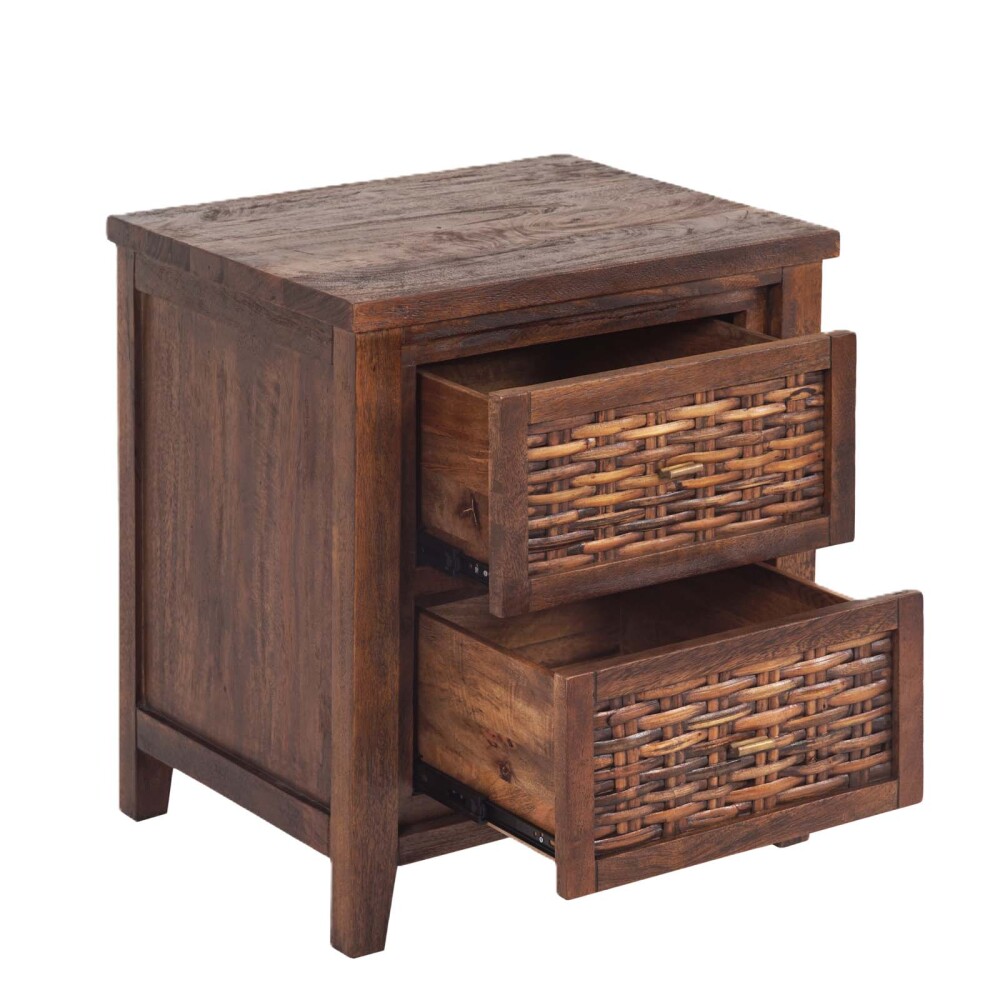 MESA DE LUZ MADERA-DE-MANGO MARRON MARGARA