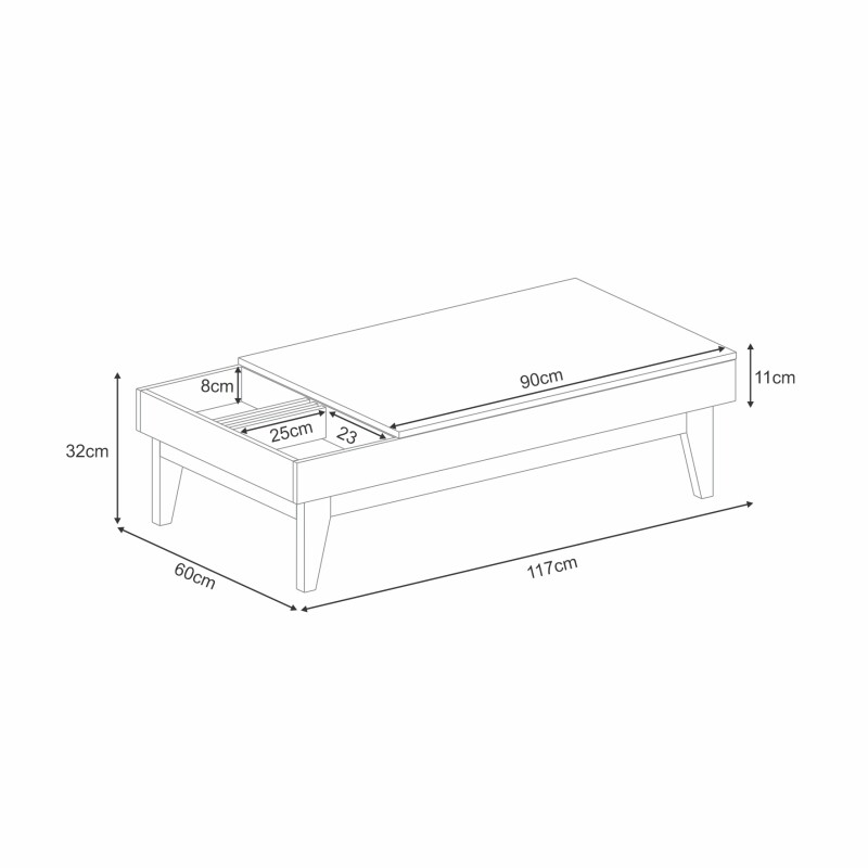 Mesa de centro Vitta Off white/Nature