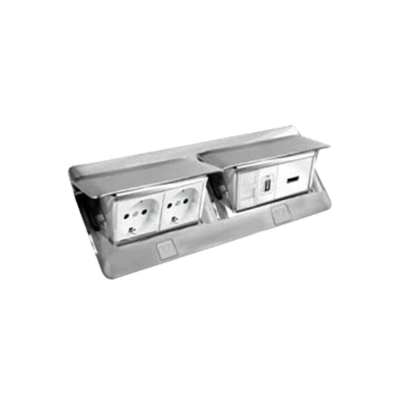 Tapa p/caja de piso o mueble de 6 módulos aluminio LJ3806