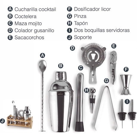 Set coctelería acero inoxidable Set coctelería acero inoxidable