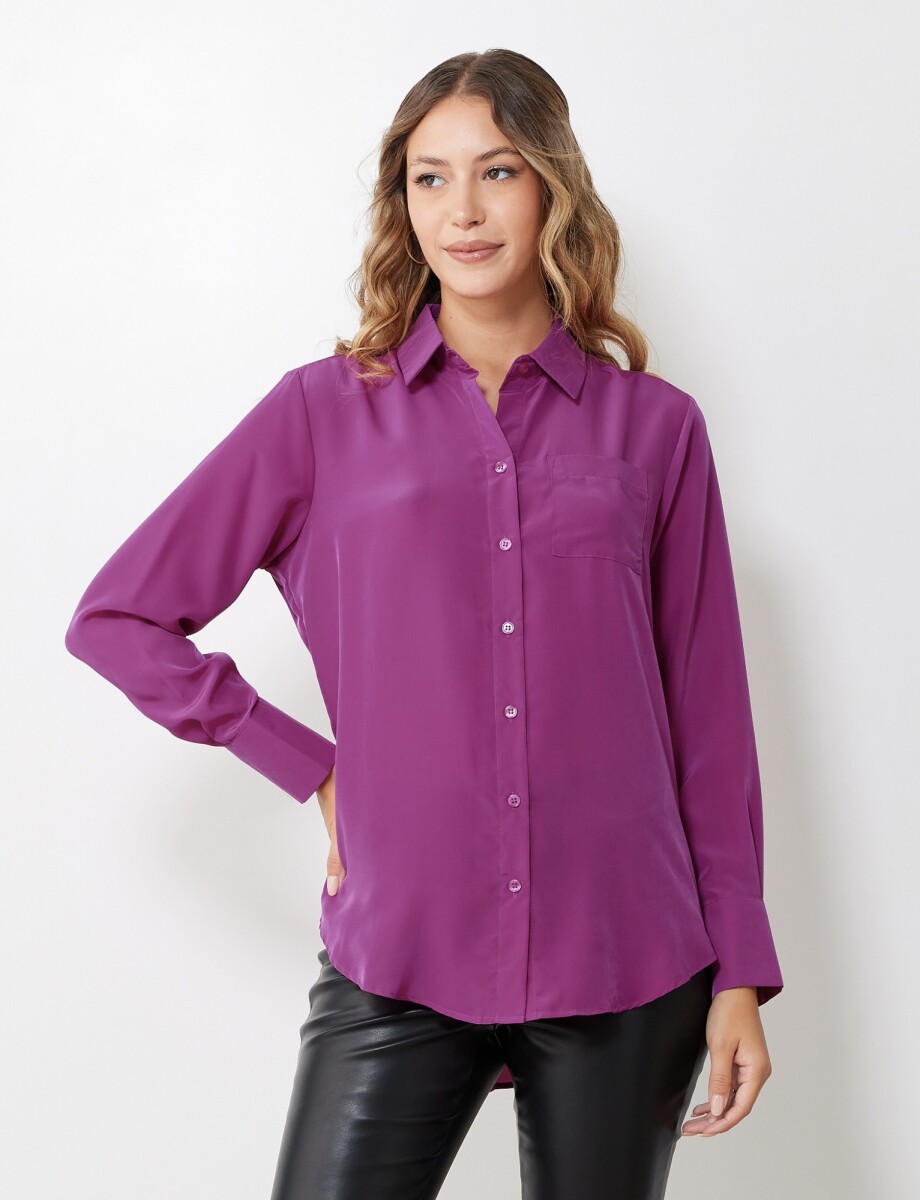 Camisa Saten - Violeta 