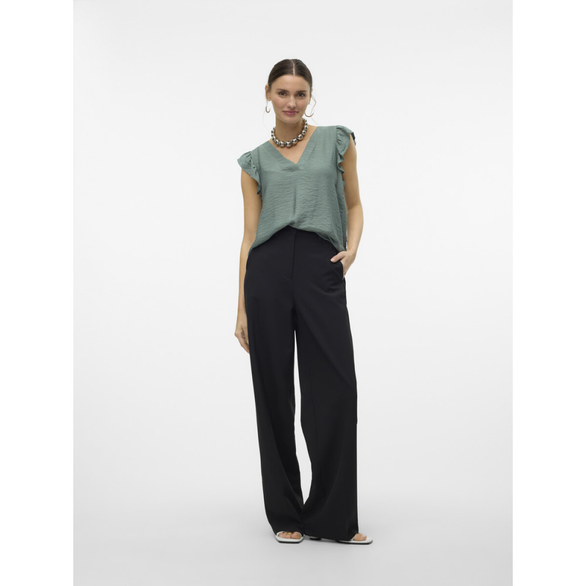 VMNATJA SL FLOUNCE TOP WVN GA - Laurel Wreath 