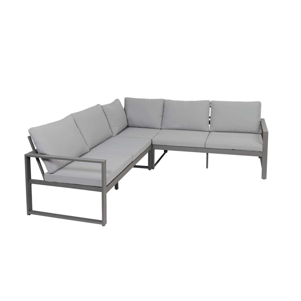 JUEGO DE COMEDOR ALUMINIO GRIS SIRACUSA (1+2+1)