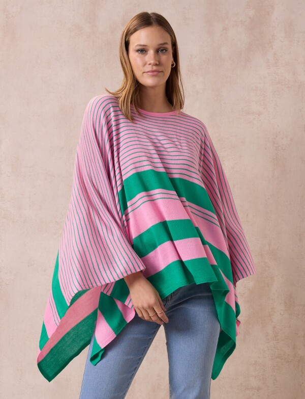 Poncho Lineas ROSA/MULTI