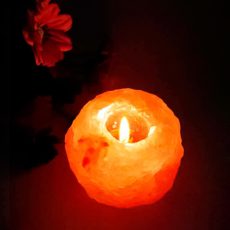 Porta Vela De Sal Del Himalaya Calidad 0.4 - 0.7kg Original Naranja