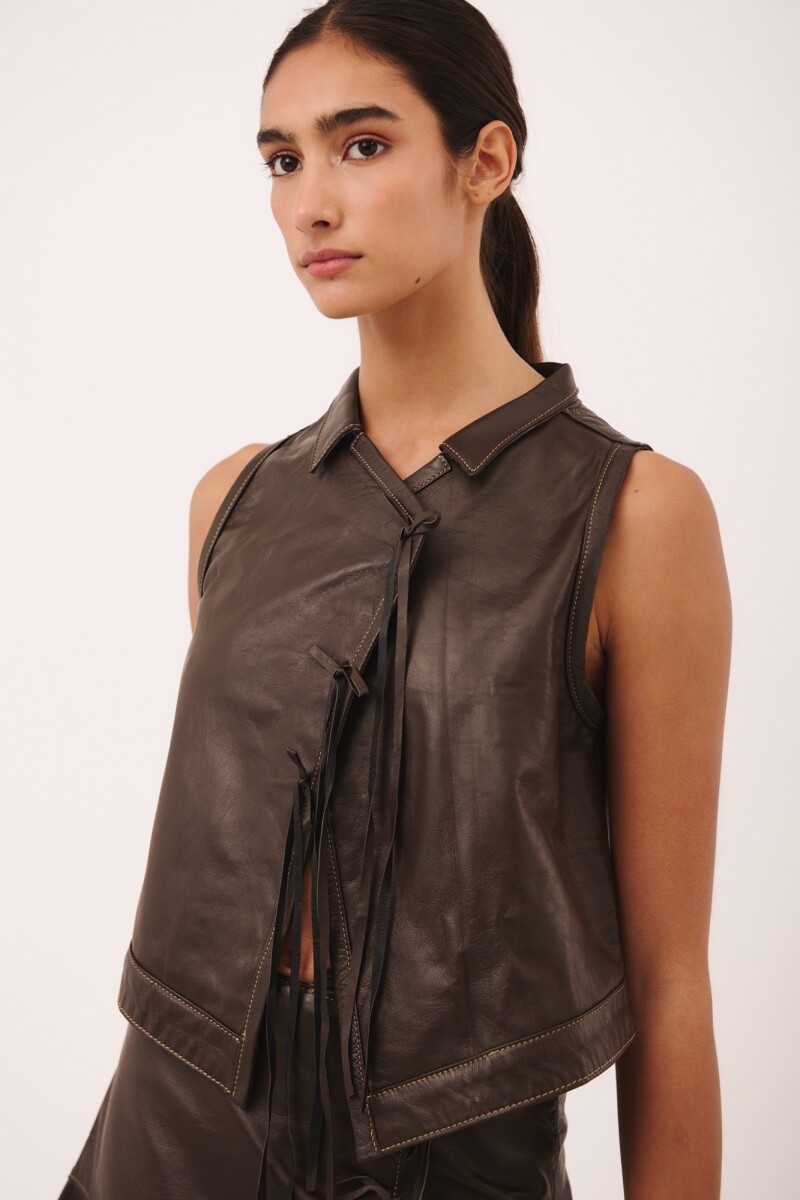 TOP JAPONA COURO - Chocolate 