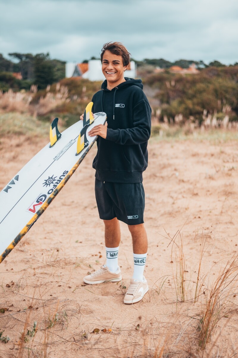 Hoodie Ocean Black Over Fit / Negro U
