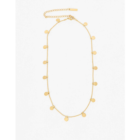 Collar Corto De Acero Con Dijes Dorado