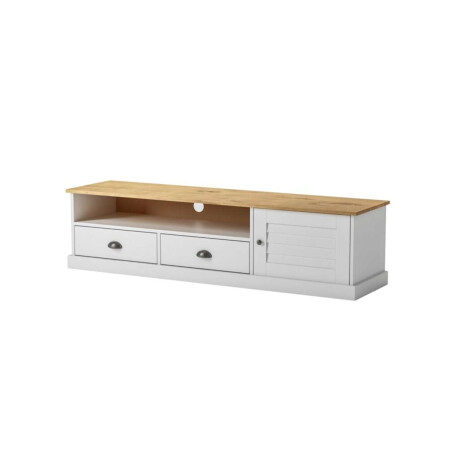 Rack de TV 1 Puerta 2 Cajones Li­nea Valenciana Blanco