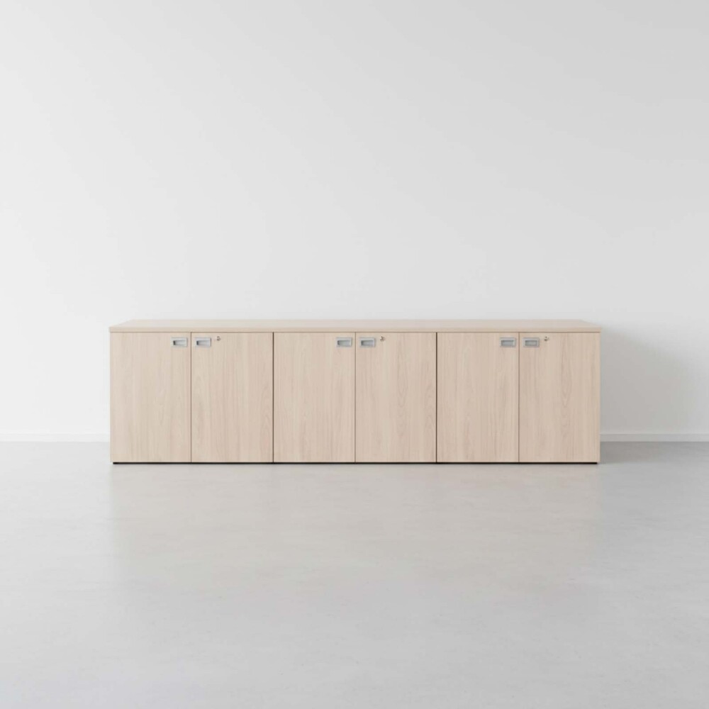 ARMARIO BAJO MADERA GRIS WORK 6 PUERTAS