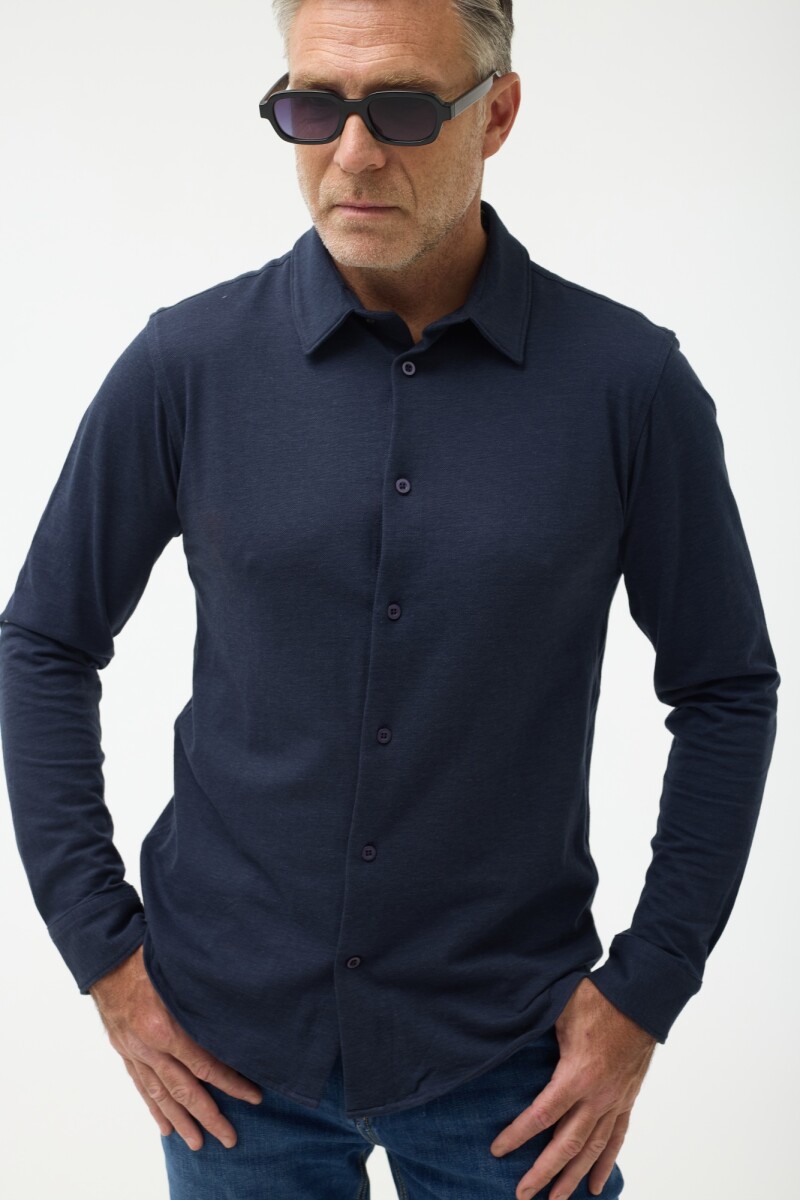 Camisa Pique - AZUL 