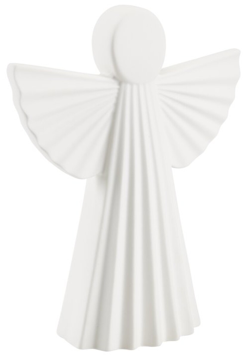 Angel navideño MYS A18xL8xAl23cm ceramica blanco 