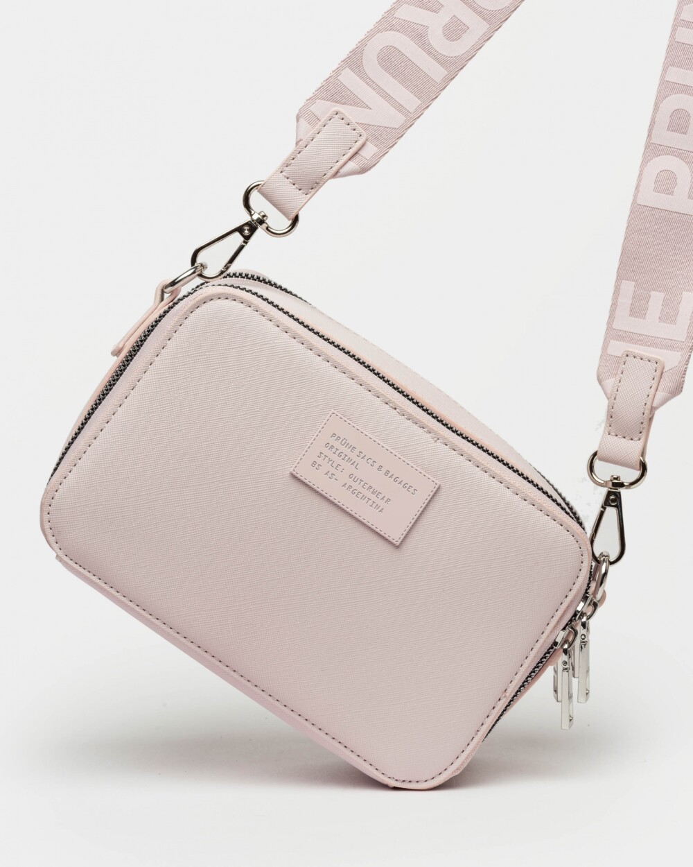 Bandolera New Penny en efecto cuero zaffiano Rosa