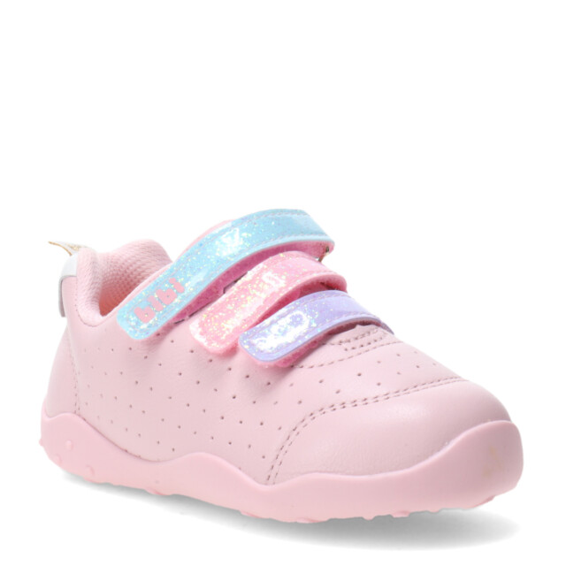 Championes Infantiles Bibi Fisioflex c/Velcros Rosado - Plateado