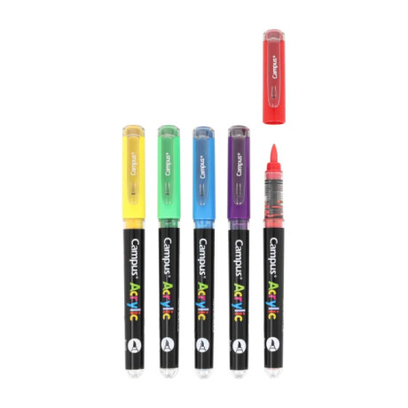 Marcador Campus Acrylic punta Pincel x 5 Marcador Campus Acrylic punta Pincel x 5