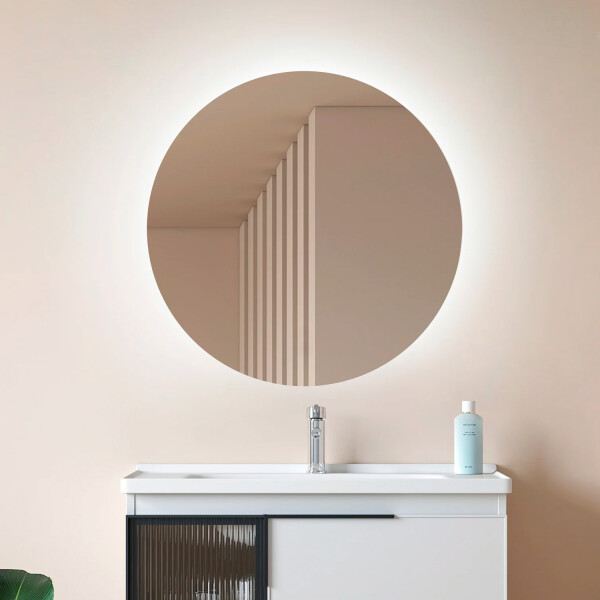 Espejo Redondo Con Luz Led Modelo Led01 60 Cm ESPEJO REDONDO LED01 60CM DORADOR