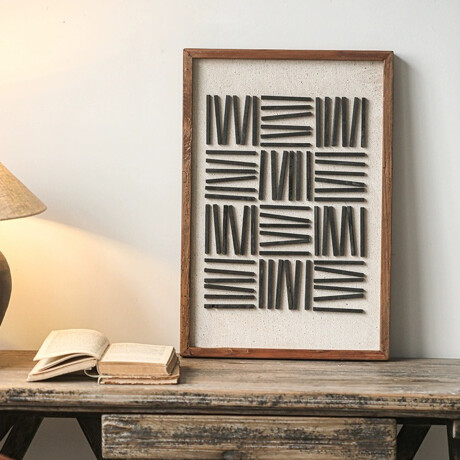 CUADRO DECORATIVO MADERA MACIZA - 62 Cm x 42 Cm - LÍNEA RÚSTICA N°8