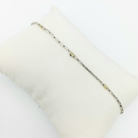 Pulsera de plata 925 y double en oro 18 ktes. Pulsera de plata 925 y double en oro 18 ktes.