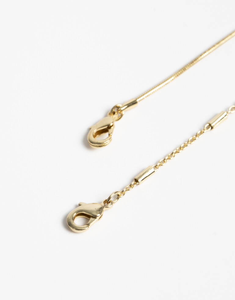 Pulseras Flexibles Sets Cubic zirconia Set De Pulseras Flexibles Bañado En Oro - Dorado