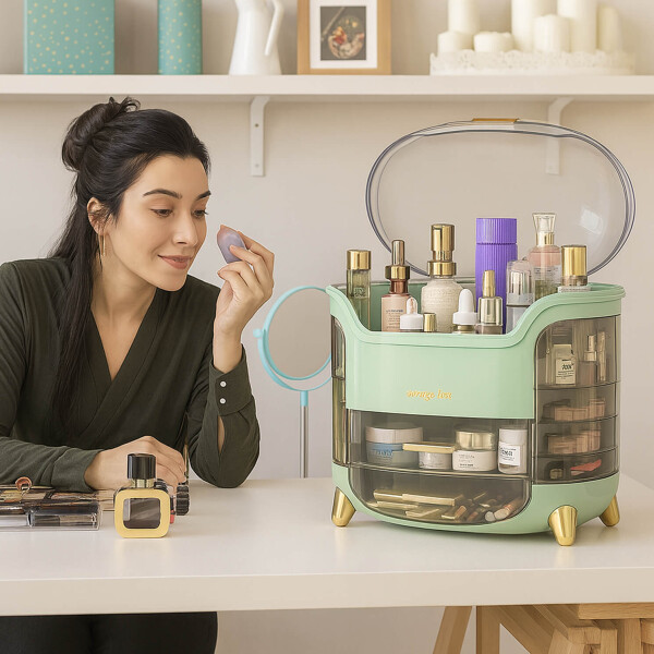Organizador De Maquillaje Y Cosmeticos Perfumes Acrilico Beauty Imback Color Verde Claro Organizador De Maquillaje Y Cosmeticos Perfumes Acrilico Beauty Imback Color Verde Claro