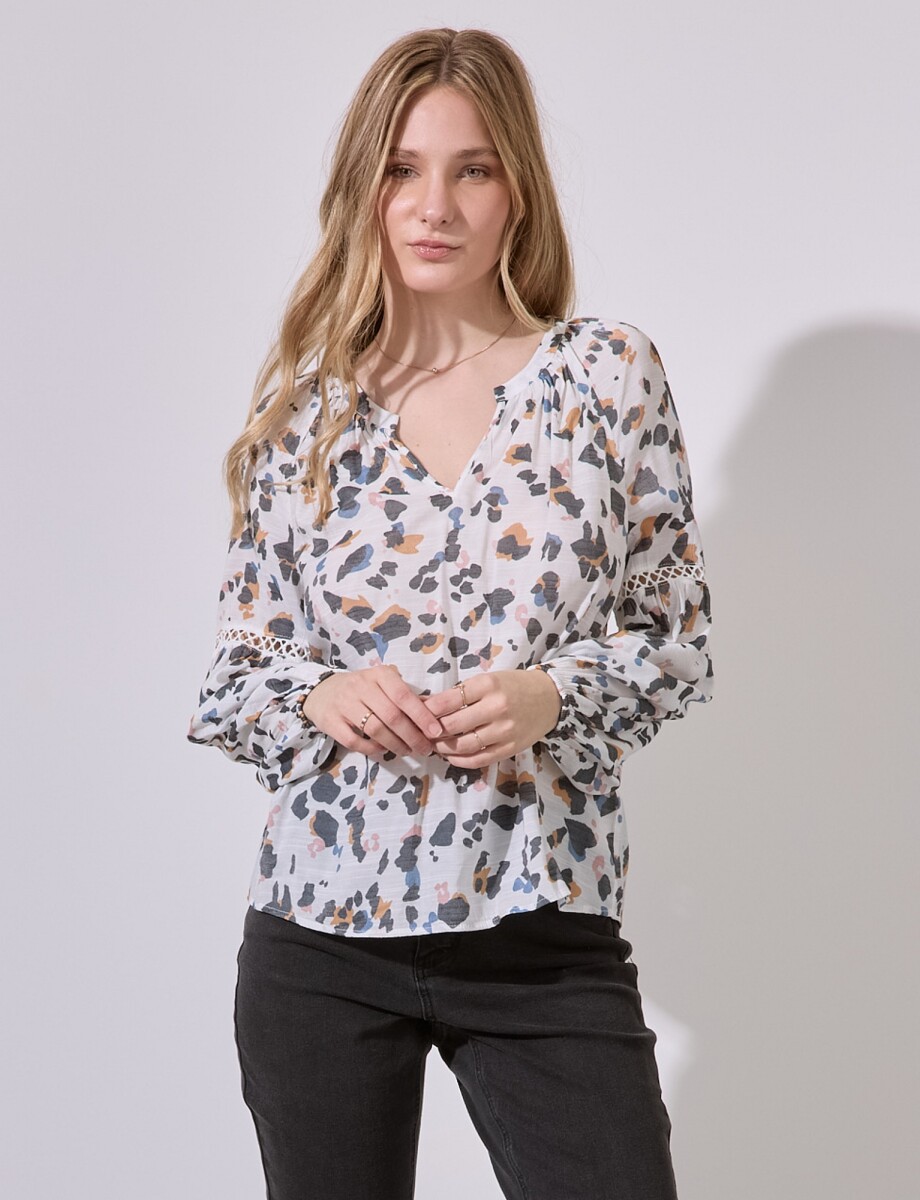 Blusa Flores - Blanco/multi 