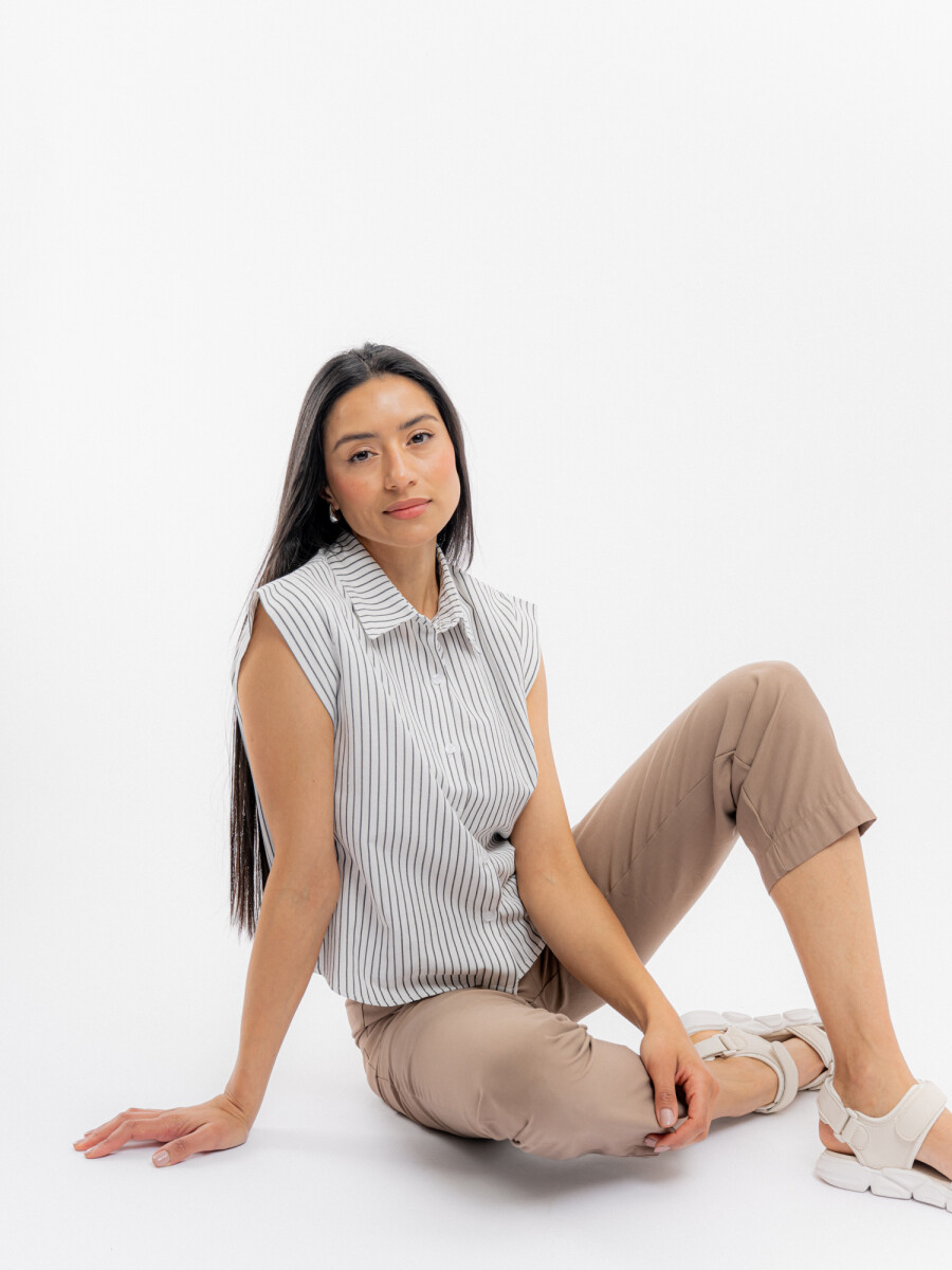 Camisa rayada - blanco 