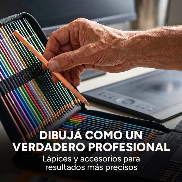 Set Arte Dibujo Kit 72 Pcs Lápices Colores Cuaderno Estuche Negro