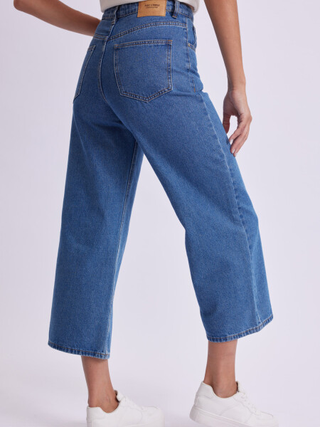 Pantalón de jean culotte Azul medio