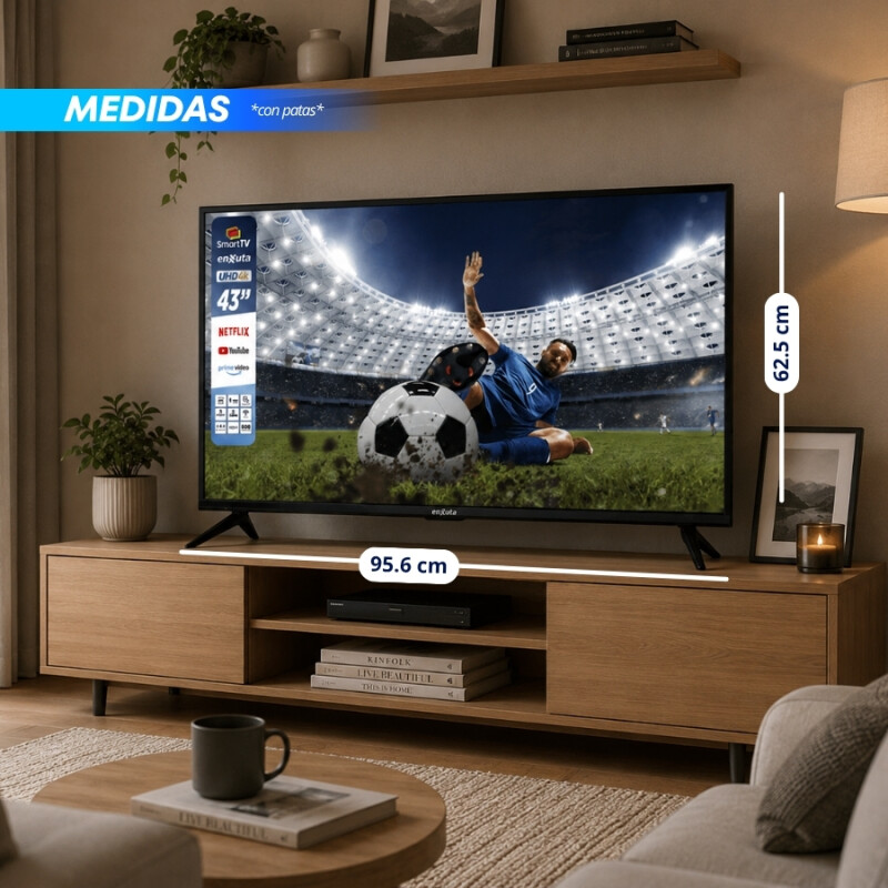 SMART TV ENXUTA 43' UHD 4K WEBOS HUB - LEDENX1243SDF4KW Negro