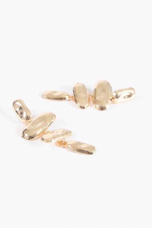 Caravanas largas metallic dorado