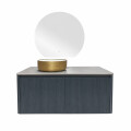 CONJUNTO DE BAÑO HABITARE MODELO SY1051-100 / MUEBLE + BACHA + ESPEJO CIRCULAR C/ LUZ LED 900*820 Conjunto De Baño Habitare Modelo Sy1051-100 / Mueble + Bacha + Espejo Circular C/ Luz Led 900*820