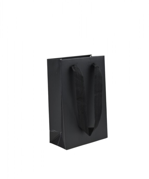 Bolsa cartulina laminada 10x05x15 cm NEGRO