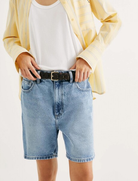 BERMUDA CINTURA MEDIA AZUL