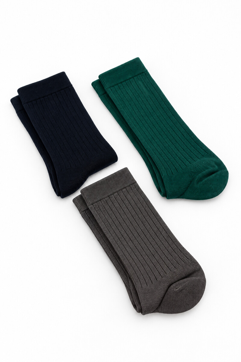 Medias Crew Fimer, Pack X 3 - Color Unico 