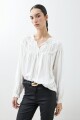 Blusa boho con volados crudo