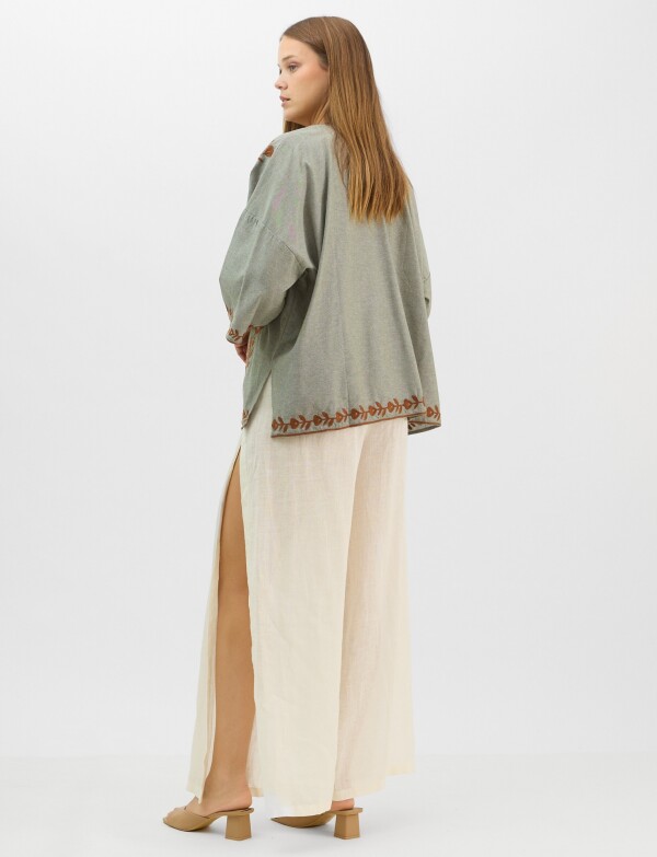 Cardigan Kimono Bordado OLIVA/MULTI