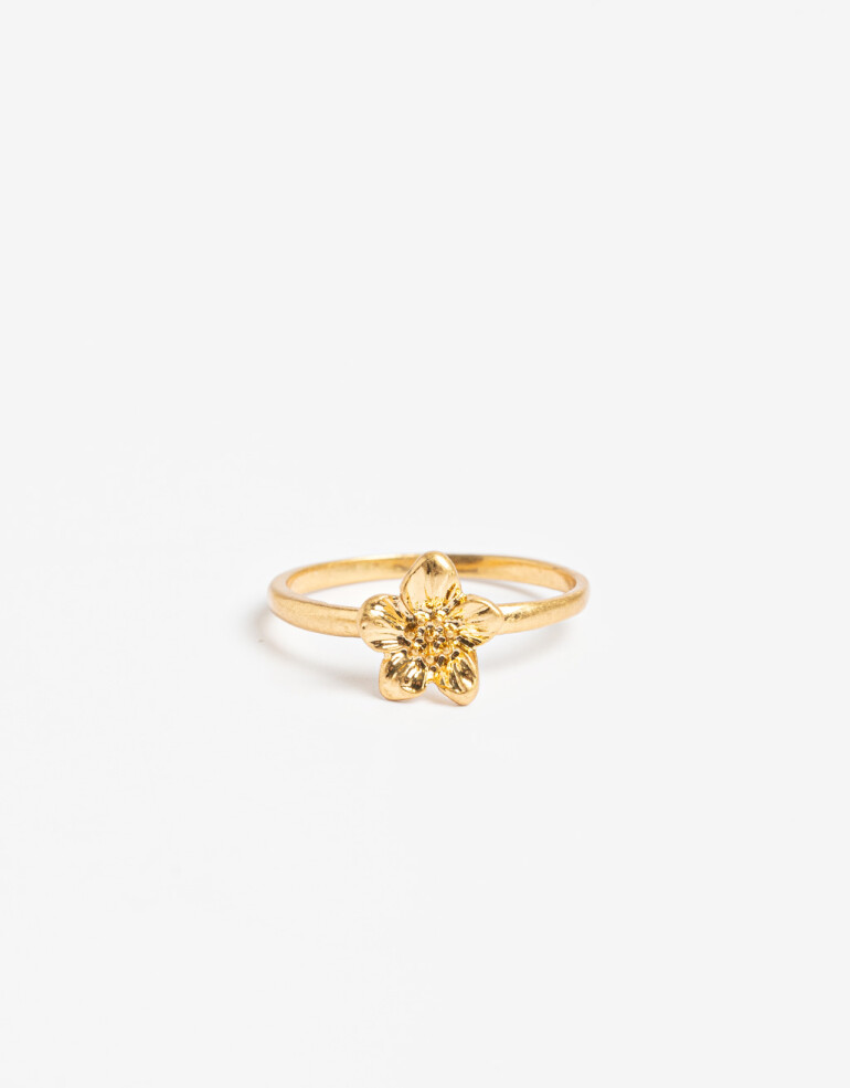 Anillos Chicos Metal Anillo Chico Flor Metal - Dorado Oro Amarillo