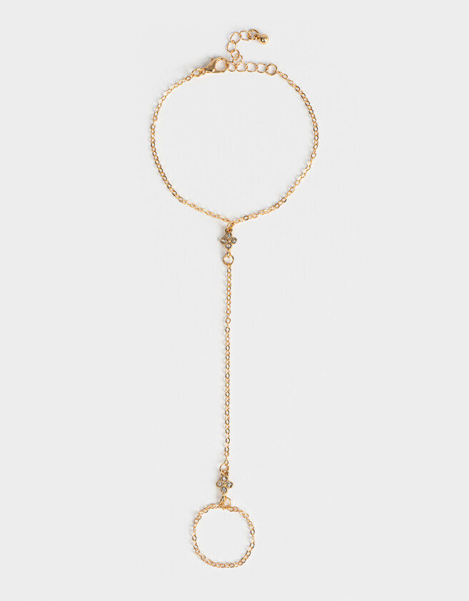 Pulseras Flexibles Pulsera Flexible Con Anillo Unido - Dorado