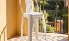 Taburete Con Respaldo - Tolix Blanco