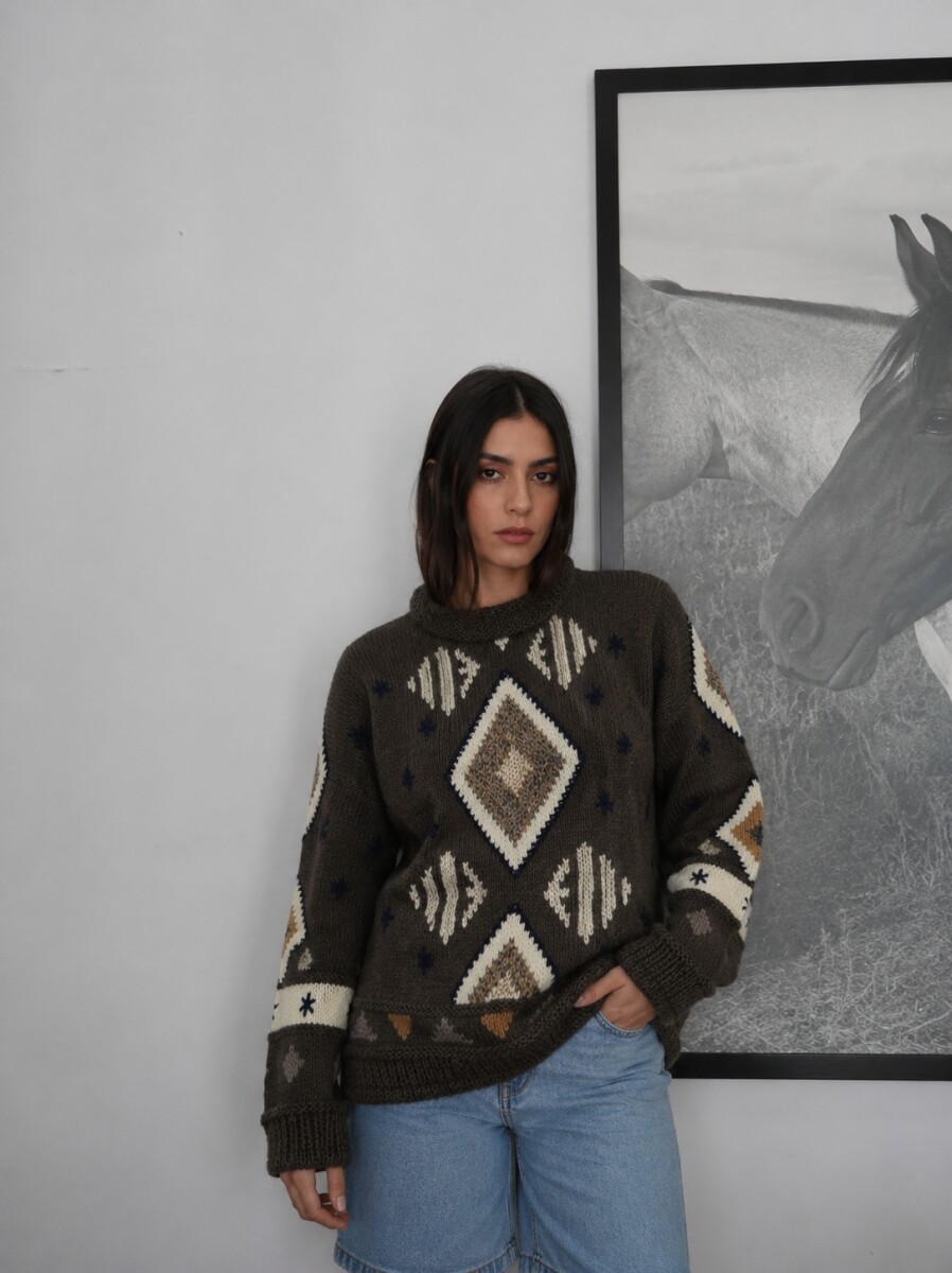 Sweater Gitano Lana - Base Verde Seco 