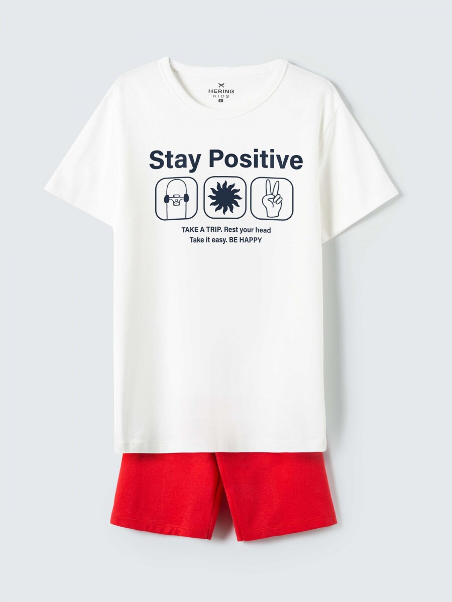 CONJUNTO INFANTIL CON ESTAMPADO - BEIGE 