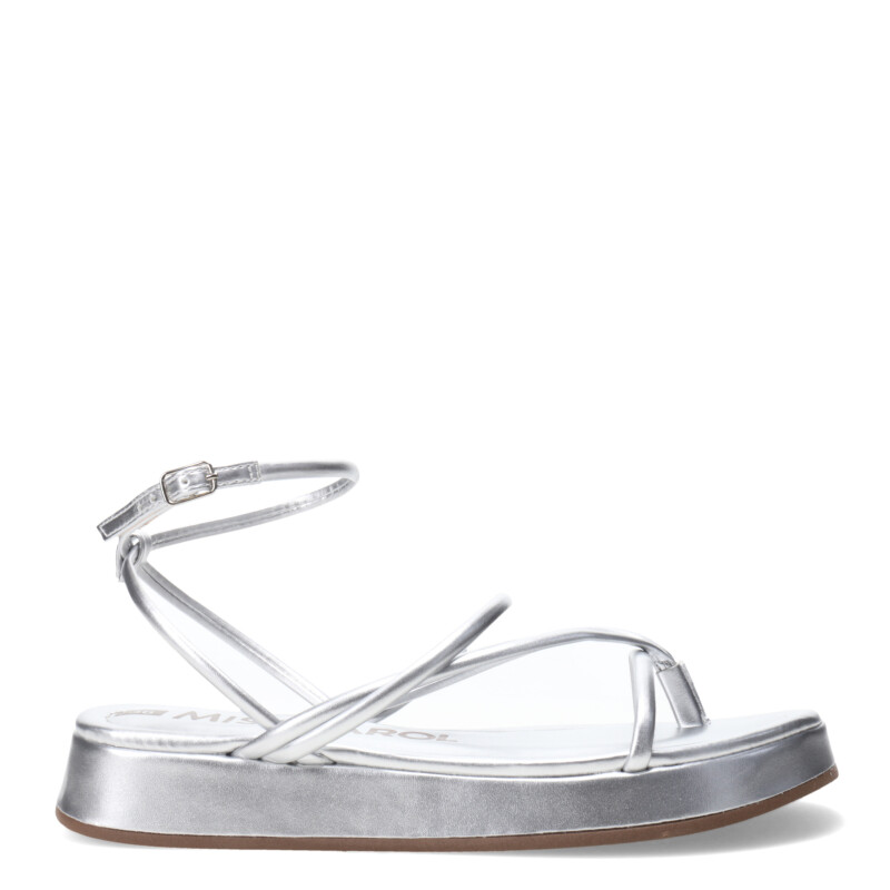 Sandalias de Mujer Miss Carol DAVV con tiras finas Plateado