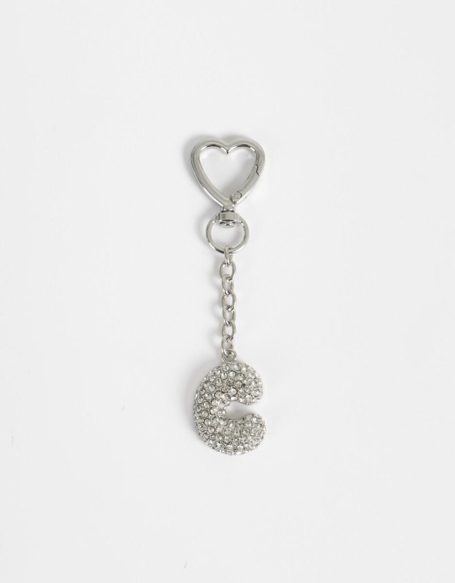Llavero Y Charm Dije Letra "c Strass 