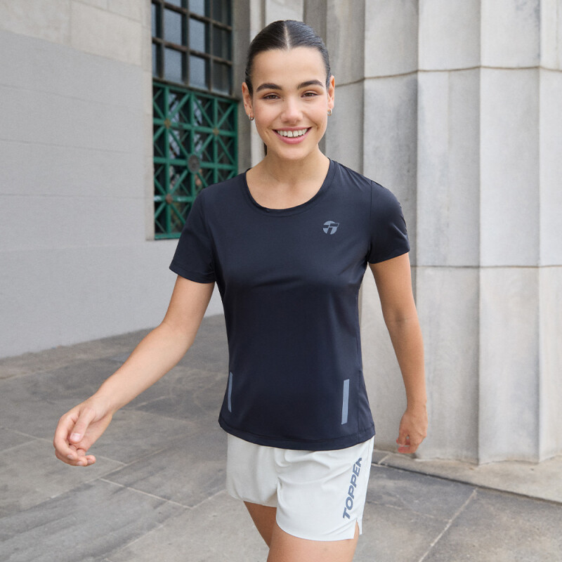 T-SHIRT MC WMN RNG SPRINT verde silver NEGRO